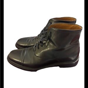 Tramezza by Salvatore Ferragamo Cap Toe Leather Dress Boots 8.5E Italy